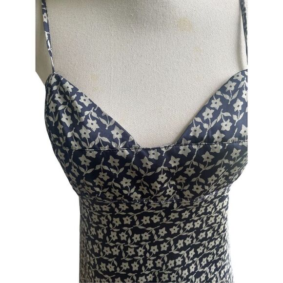Free People Intimately Free On Our Radar Floral Satin Slip Dress Blue M - Picture 4 of 16